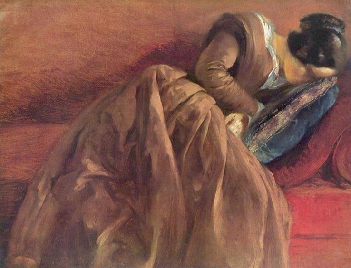 Adolph von Menzel Menzel's sister Emilie, sleeping oil painting image